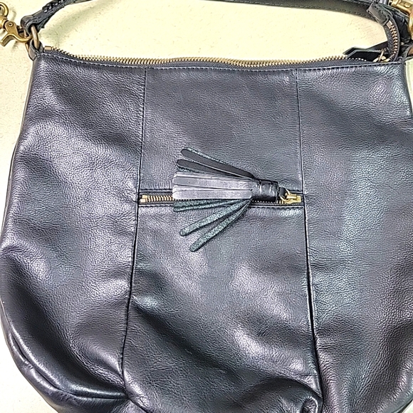 Lucky Brand Black  Shoulder Bag Hobo Slouch Cowhide Leather - Picture 4 of 7